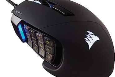 Corsair SCIMITAR RGB ELITE, MOBA/MMO Gaming Mouse, Backlit RGB LED, 18000 DPI, Optical, Black, 1 Pack