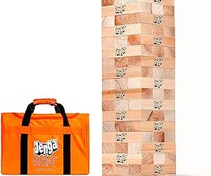 Jenga Giant JS7 (Stacks to Over 5 feet) Precision-Crafted, Premium Hardwood Game with Heavy-Duty Carry Bag (Authentic Jenga Brand Game)