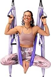 YOGABODY Yoga Trapeze Pro – Yoga Inversion Swing with Free Video Series and Pose Chart, Purple