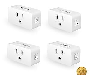 Yutron Smart Plug YUTRON WiFi Plugs Timer Switch WiFi Outlets Works with Siri ,Alexa,Google Home, No Hub Required, White, 4 Pack