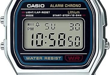 Casio Men's A158W-1 Classic Digital Stainless Steel Bracelet Watch