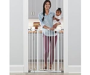 Regalo Easy Step 36" Extra Tall Walk Thru Baby Gate, Includes 4-Inch Extension Kit, 4 Pack of Pressure Mount Kit and 4 Pack Wall Cups and Mounting Kit